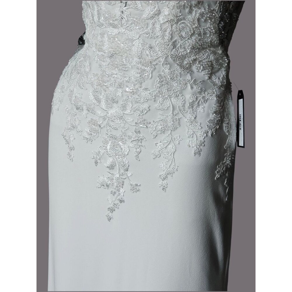 NWOT Ivory Crepe Fitted Cap Sleeve Wedding Gown - Mori Lee - Picture 7 of 16